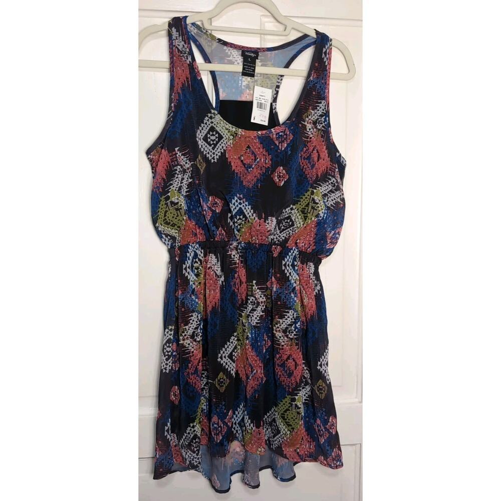 Vanity Summer Dress Geometric Beach Resort Women's L(1212)